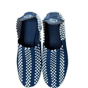 Men's Penn State University Navy and White Checkered Slip-On Loafers